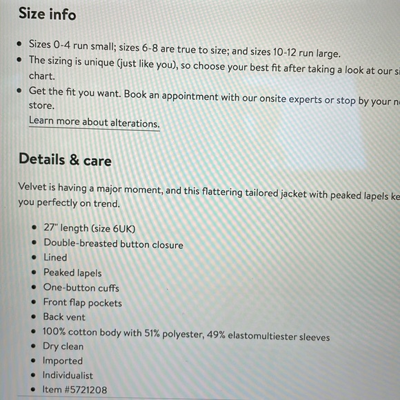 Reiss Aubrie double breasted velvet jacket/blazer, in peach/pink color - Picture 5 of 17